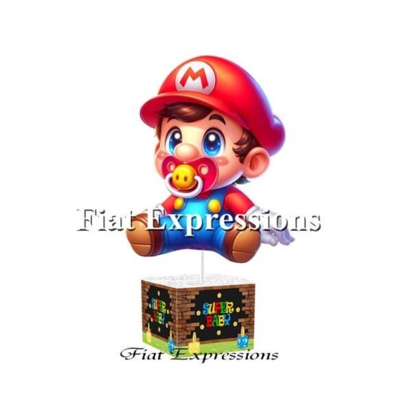 Super Baby and Cracked Brick Wall Baby Shower Centerpiece Decorations