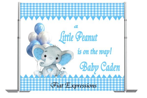Elephant Boy Baby Shower Backdrop, Elephant Baby Shower Poster, Elephant Baby Shower Photo Prop, Elephant Baby Sign Digital File DIGITAL