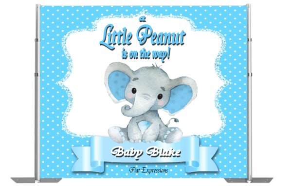 Elephant Baby Shower Backdrop, Elephant Baby Shower Poster, Elephant Baby Shower Photo Prop, Elephant Baby Sign Digital File DIGITAL