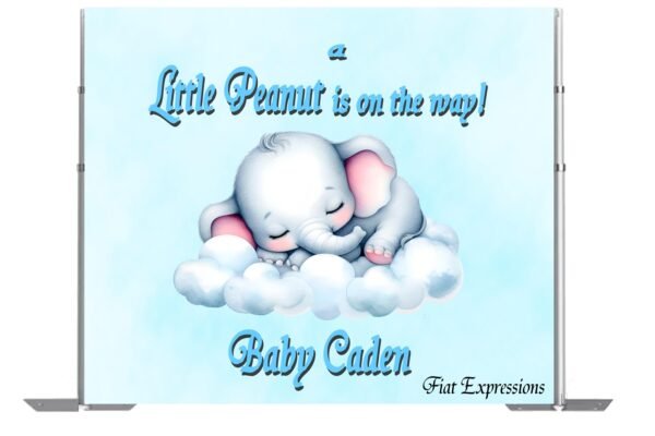 Elephant Sleeping on Cloud Baby Shower Backdrop Digital File DIGITAL