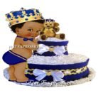 Prince Diaper Cake Bear Royal Blue Gold