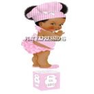 Baby Q Girl Centerpiece Pink Gingham