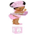 Baby Q Girl Centerpiece Pink Gingham Bowl