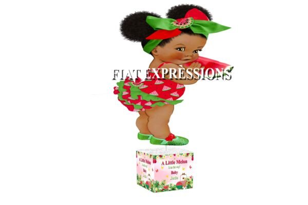 Watermelon Little Girl Baby Shower Table Centerpiece