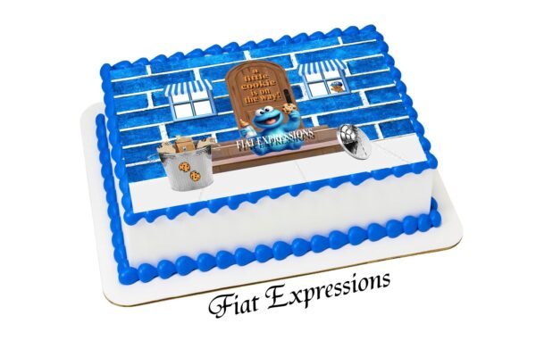 Cookie Monster Themed Baby Shower Edible Cake Image, Cookie Baby Monster & Baby Boy Digital File