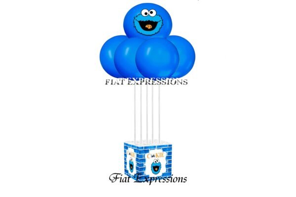 Cookie Monster Themed Baby Shower Balloon Centerpiece, Cookie Baby Monster Face Baby Shower Centerpiece, Cookie Monster Themed Baby Shower