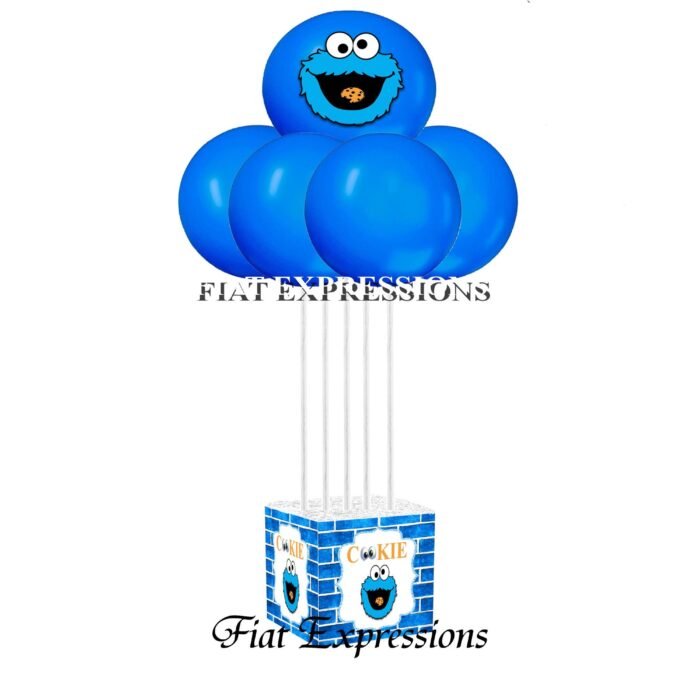 Cookie Monster Themed Baby Shower Balloon Bouquet Face Cookie Monster Themed Baby Shower Balloon Bouquet Face