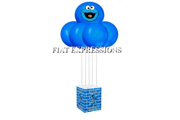 Cookie Monster Themed Baby Shower Balloon Centerpiece, Cookie Blue Monster with Basket Table Centerpiece, Cookie Monster Themed Baby Shower