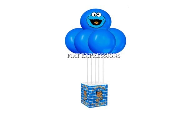 Cookie Monster Themed Baby Shower Balloon Centerpiece, Cookie Boy with Basket Table Centerpiece, Cookie Monster Themed Baby Shower,