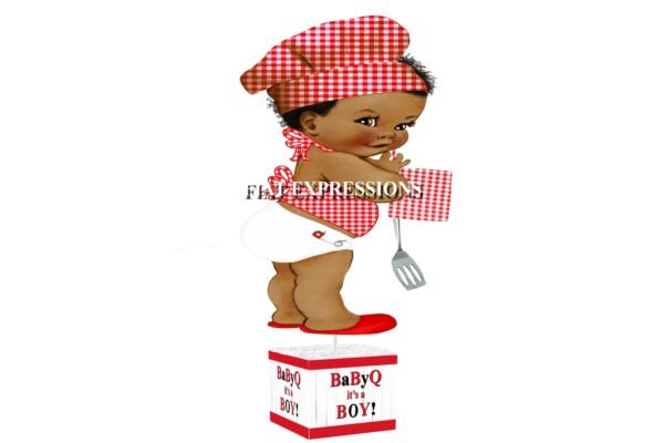 Baby-Q Boy Red Baby Shower Table Centerpiece