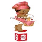 Baby Q Boy Centerpiece Red White Black Basket