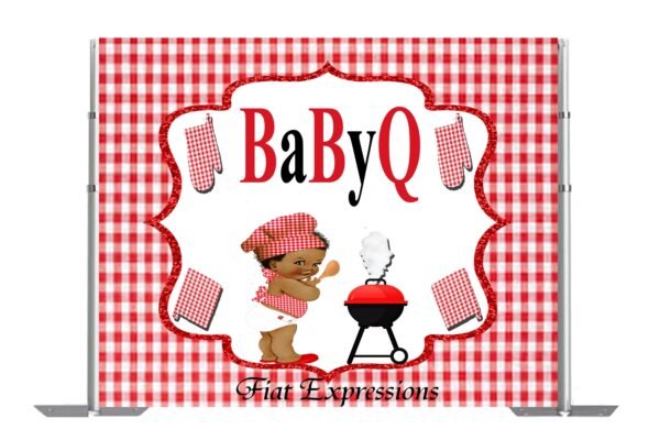 Baby-Q Backdrop, Baby Shower Sign, Baby Shower, Boy Baby Shower, Baby-Q Baby Shower Backdrop Digital File