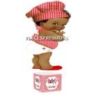 Baby Q Boy Centerpiece Red Gingham Black