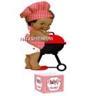 Baby Q Boy Centerpiece Red Gingham Grill