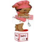 Baby Q Boy Centerpiece Red Gingham Grill Lights White Wood Potholder Spatula