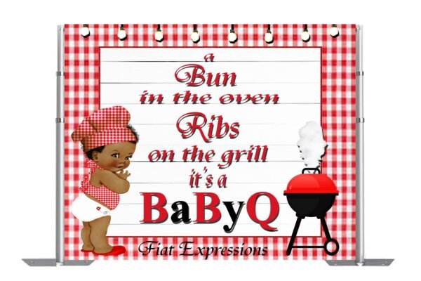 Baby-Q Little Boy Red   Baby Shower Poster Backdrop Digital File