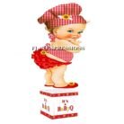 Baby Q Girl Centerpiece Red White Wood Sunflower Butterflies