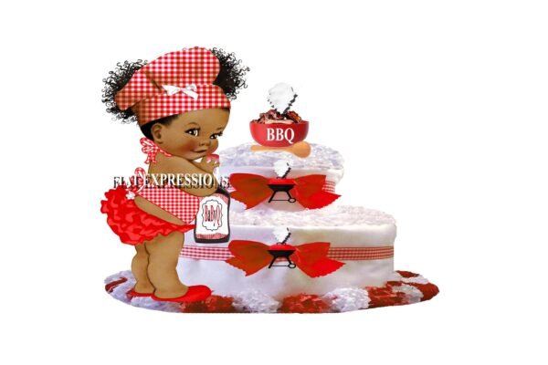 Baby-Q Diaper Cake, Girl Diaper Cake, Baby Shower, Baby-Q Baby Shower Centerpiece & Gift