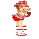 Baby Q Girl Centerpiece Red White Sunflower Bowl Spoon Butterflies