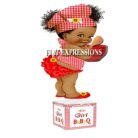 Baby Q Girl Centerpiece Red White Plaid Sunflower Bowl