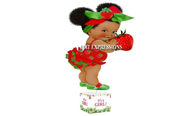 Strawberry Girl Red Baby Shower Centerpiece, Baby Shower Decorations