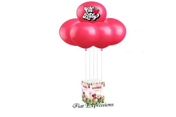 Strawberry Girl with Flowers Baby Shower Balloon Centerpiece, Strawberry Garden Baby Shower Table Balloon Centerpiece