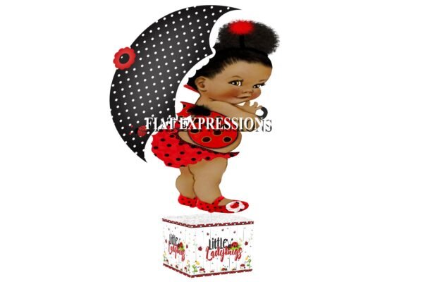 Ladybug Girl with Umbrella Baby Shower Centerpiece
