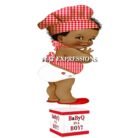 Baby Q Boy Centerpiece Red White