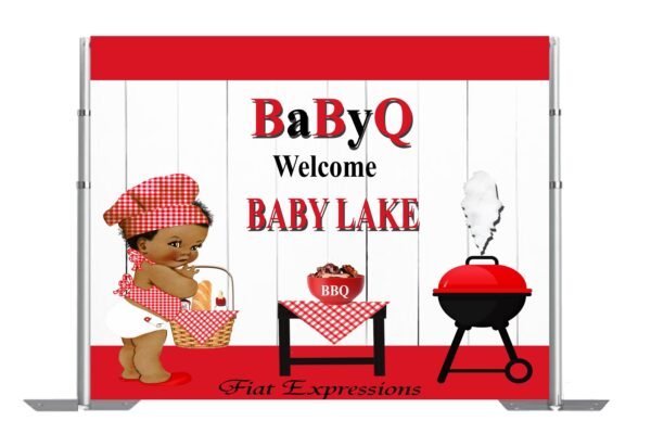 Baby-Q Baby Shower Poster Backdrop Digital File, Baby Shower Photo Prop, Baby-Q Baby Shower Sign