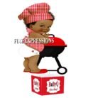 Baby Q Boy Centerpiece Red White Black Grill