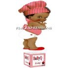 Baby Q Boy Centerpiece Red Gingham Grill Lights White Wood