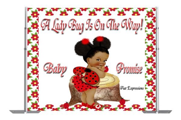 Ladybug Red & Green Baby Shower Poster Backdrop Digital File