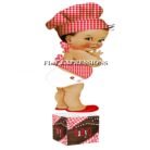 Baby Q Boy Centerpiece Red Gingham Lights