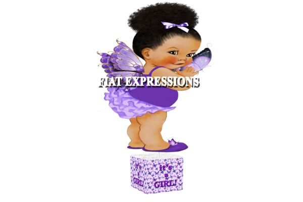 Butterfly Girl Purple Baby Shower Table Centerpiece