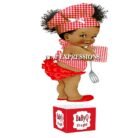 Baby Q Girl Centerpiece Red White Black Spatula Potholder
