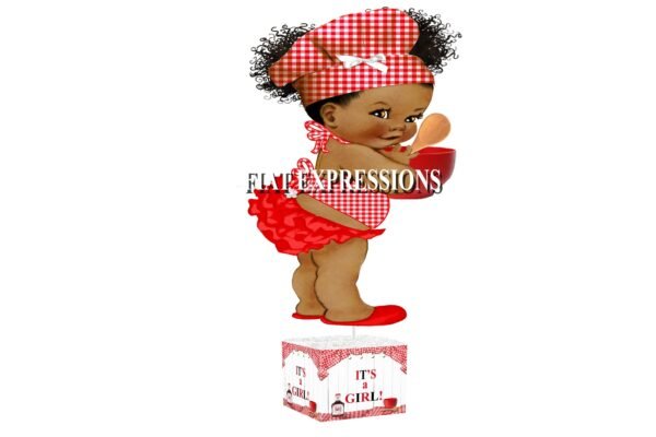 Baby-Q Girl Red & White Shower Table Centerpiece