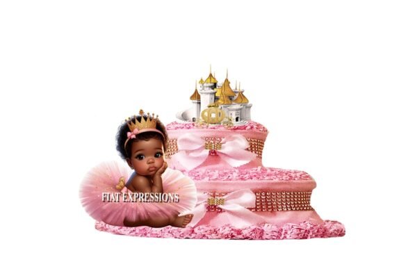 Princess Pink & Gold Diaper Cake, 2 Tier Burp Cloth Diaper Cake, Princess Baby Shower Centerpiece and Gift