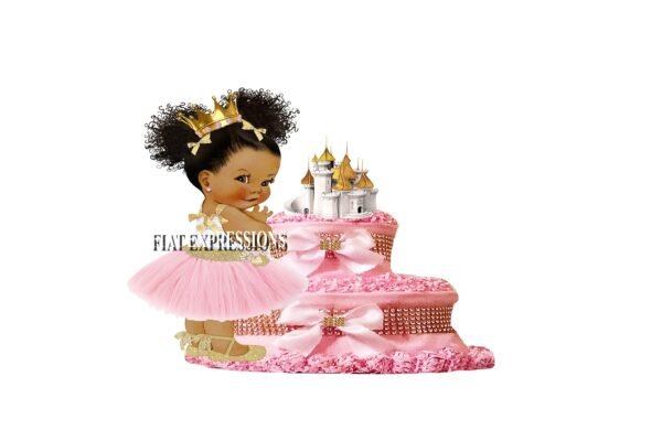 Princess & Castle Diaper Cake, 2 Tier Diaper Cake, Princess Baby Shower Centerpiece and Gift