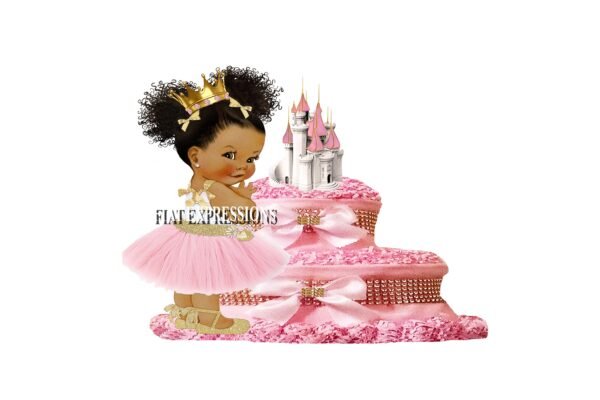 Princess Castle Diaper Cake, 2 Tier Diaper Cake, Princess Baby Shower Centerpiece and Gift