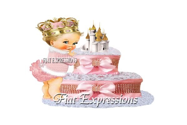 Baby It's Cold Outside Princess & Castle  Diaper Cake, 2 Tier Diaper Cake, Princess Baby Shower Centerpiece and Gift