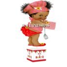 Baby Q Girl Centerpiece Red White Sunflower Banner Spatula