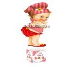 Baby Q Girl Centerpiece Red Yellow Gingham Sunflower Wood Lights