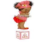 Baby Q Centerpiece Red White Plaid Sunflower