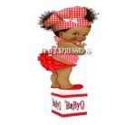 Baby Q Girl Centerpiece Red White Black Butterflies