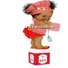 Baby Q Girl Centerpiece Red Yellow Sunflower Spatula Potholder