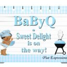 Baby Q Blue Baby Shower Backdrop Blue Plaid Grill Bowl