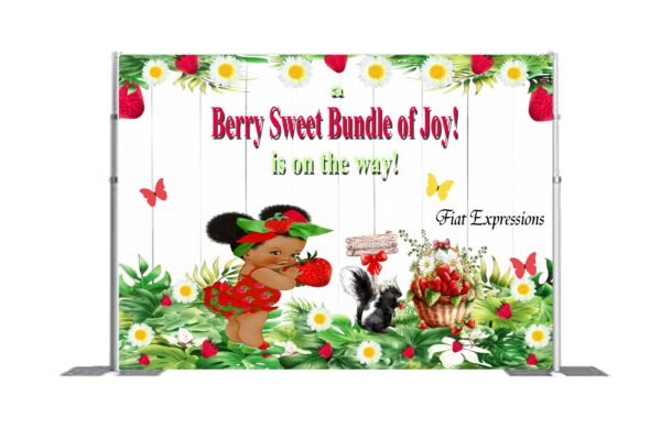 Strawberry Girl Baby Shower Backdrop, Strawberry Baby Shower Poster, Strawberry Baby Shower, Strawberry Sign Digital File