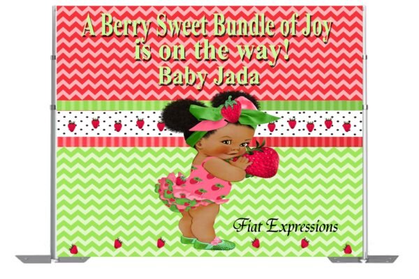 Strawberry Baby Shower Backdrop, Strawberry Baby Shower Poster, Strawberry Baby Shower Photo Prop, Strawberry Sign Digital File