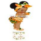 Little Cutie Orange White Wood Girl Baby Shower Centerpiece