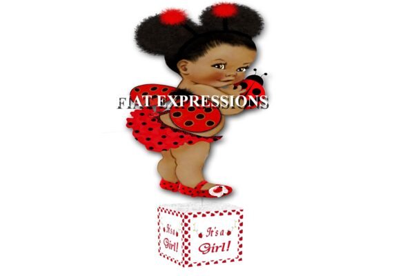 Ladybug Baby Girl Red Baby Shower Centerpiece